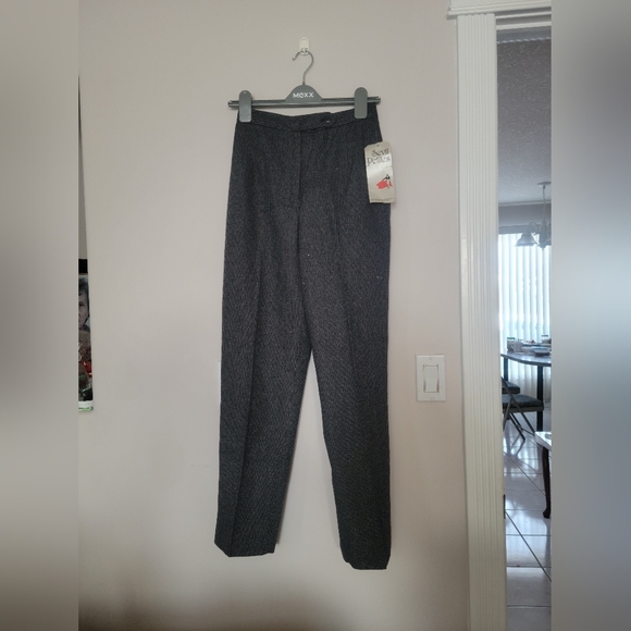 Petite Pinstripe Wool High Waisted Dress Pants NWT - Picture 1 of 10